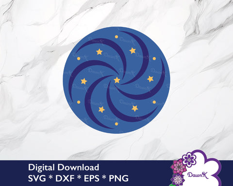 Starry Night Sky Mandala SVG SVG DawnKDesigns 