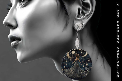 Starry Nights Earrings: Cosmic Constellations, Midnight Sky, Galaxy Dreams Sublimation Sintegra 