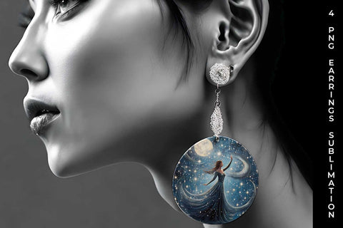 Starry Nights Earrings: Cosmic Constellations, Midnight Sky, Galaxy Dreams Sublimation Sintegra 