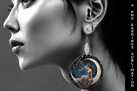 Starry Nights Earrings: Cosmic Constellations, Midnight Sky, Galaxy Dreams Sublimation Sintegra 