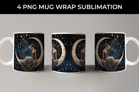 Starry Nights Mug Wrap: Cosmic Constellations, Midnight Sky, Galaxy Dreams Sublimation Sintegra 
