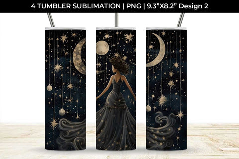 Starry Nights Tumbler: Cosmic Constellations, Midnight Sky, Galaxy Dreams Sublimation Sintegra 