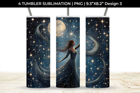 Starry Nights Tumbler: Cosmic Constellations, Midnight Sky, Galaxy Dreams Sublimation Sintegra 