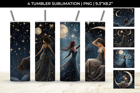 Starry Nights Tumbler: Cosmic Constellations, Midnight Sky, Galaxy Dreams Sublimation Sintegra 