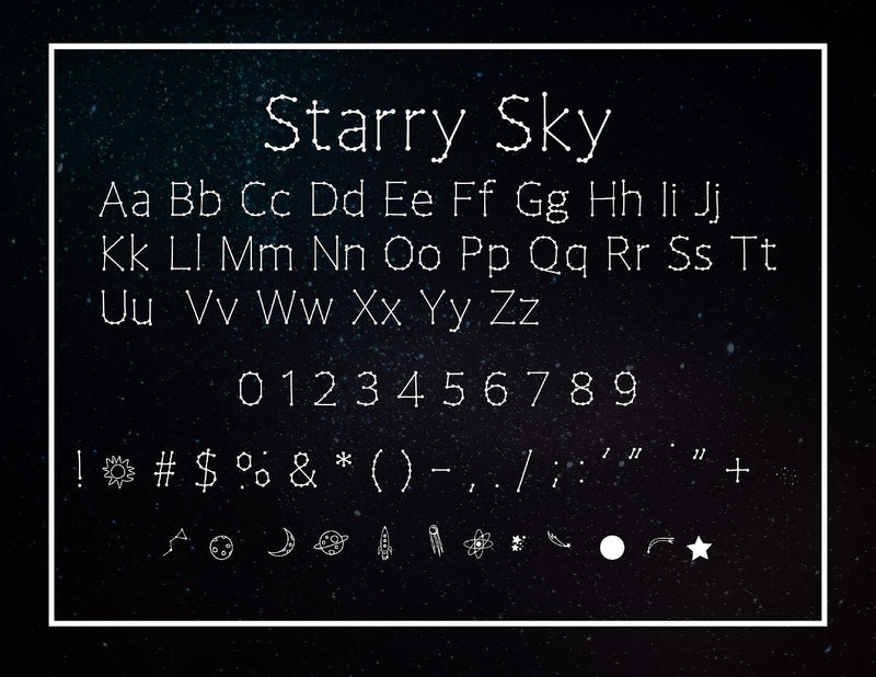 Starry Script Font Starry Sky - So Fontsy