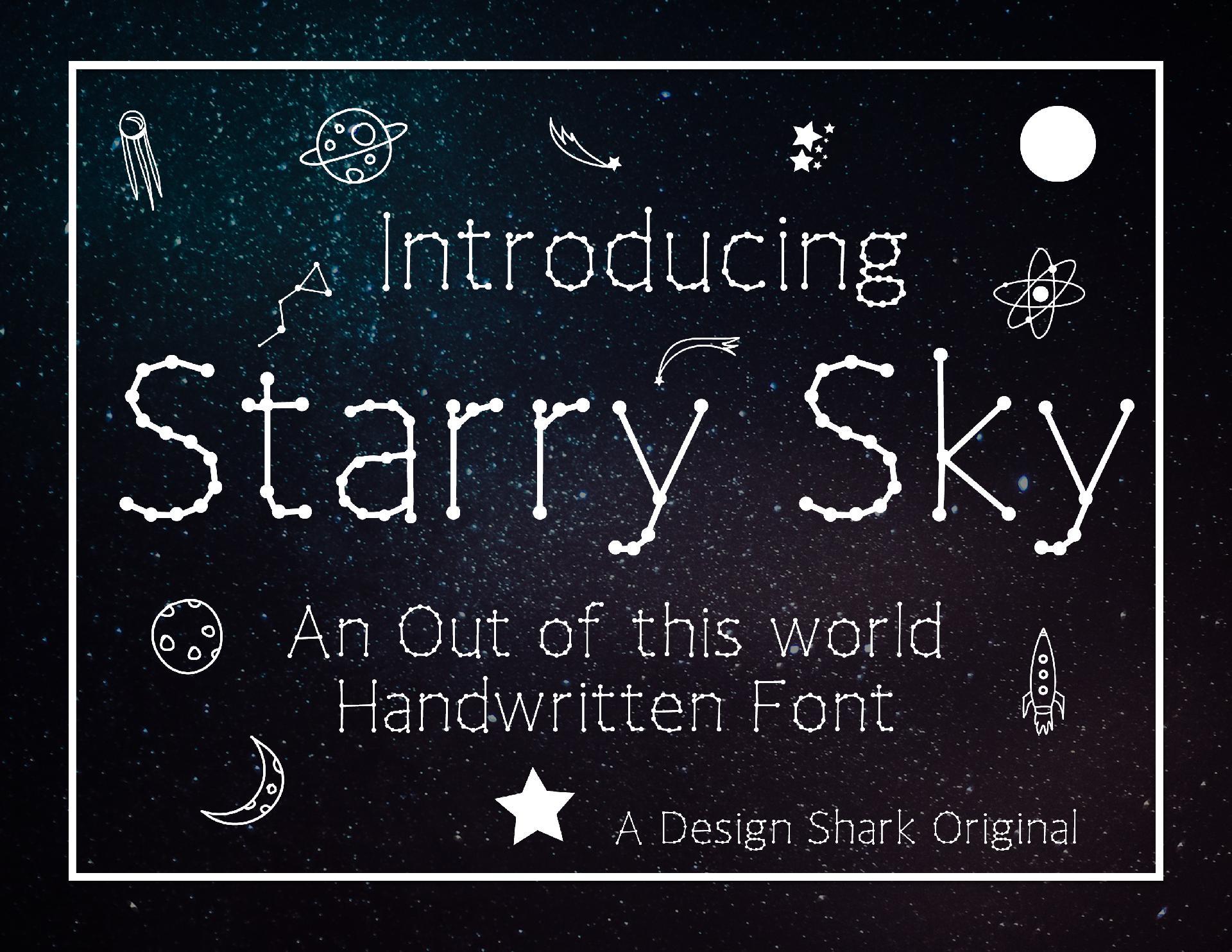 Starry Script Font Starry Sky - So Fontsy