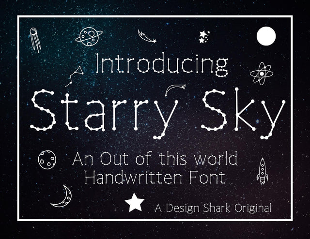 Starry Sky Font Design Shark