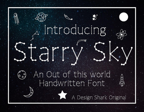 Starry Sky Font Design Shark 