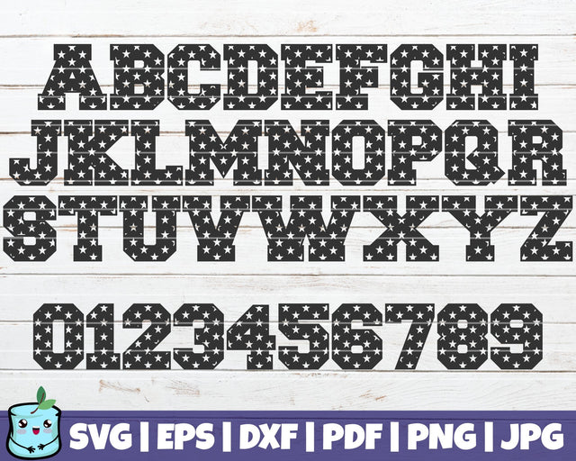 Stars Alphabet and Numbers SVG MintyMarshmallows 