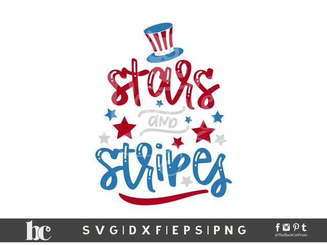Stars And Stripes | 4th Of July Cut File SVG TheBlackCatPrints 