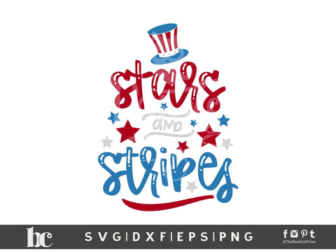 Stars And Stripes | 4th Of July Cut File SVG TheBlackCatPrints 