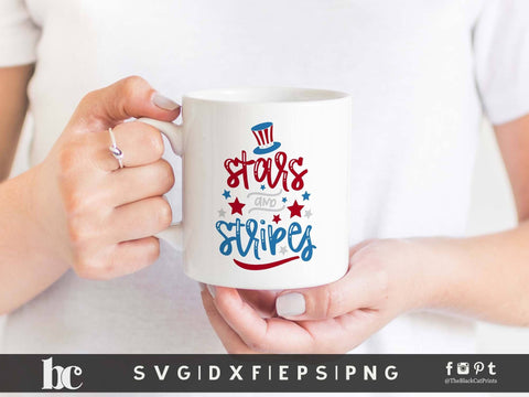 Stars And Stripes | 4th Of July Cut File SVG TheBlackCatPrints 