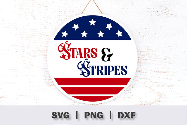Stars And Stripes Patriotic Door Sign SVG SVG Ollive Studio 