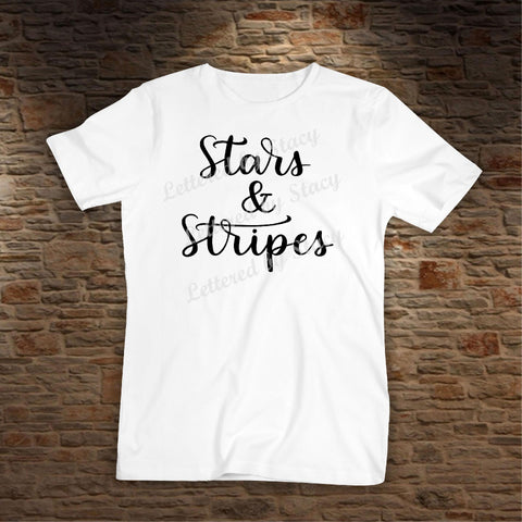Stars and Stripes SVG - Patriotic SVG File - handlettered SVG Stacy's Digital Designs 