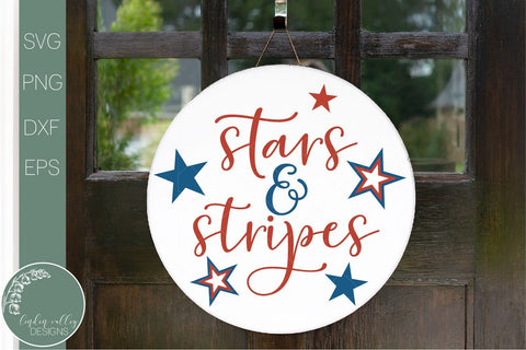 Stars And Stripes Svg-Round Patriotic Sign- Farmhouse Svg SVG Linden Valley Designs 