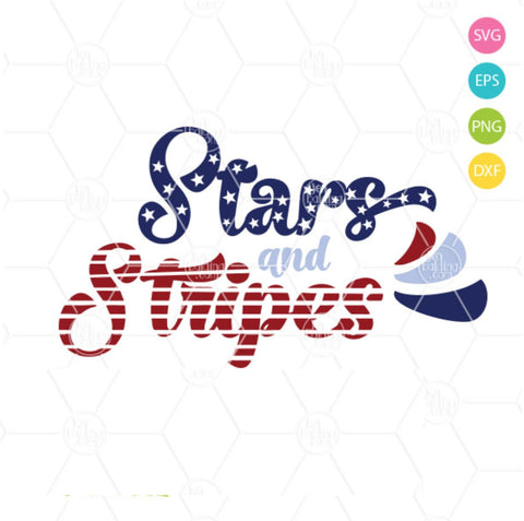 Stars and Stripes Wordart | 4th of July SVG SVG So Fontsy Design Shop 