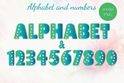 Stars Doodle Letters Alphabet | Doodle Sublimation Letters Sublimation LuckyTurtleArt 