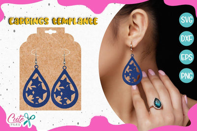 Stars earrings templante svg for crafter SVG Cute files 