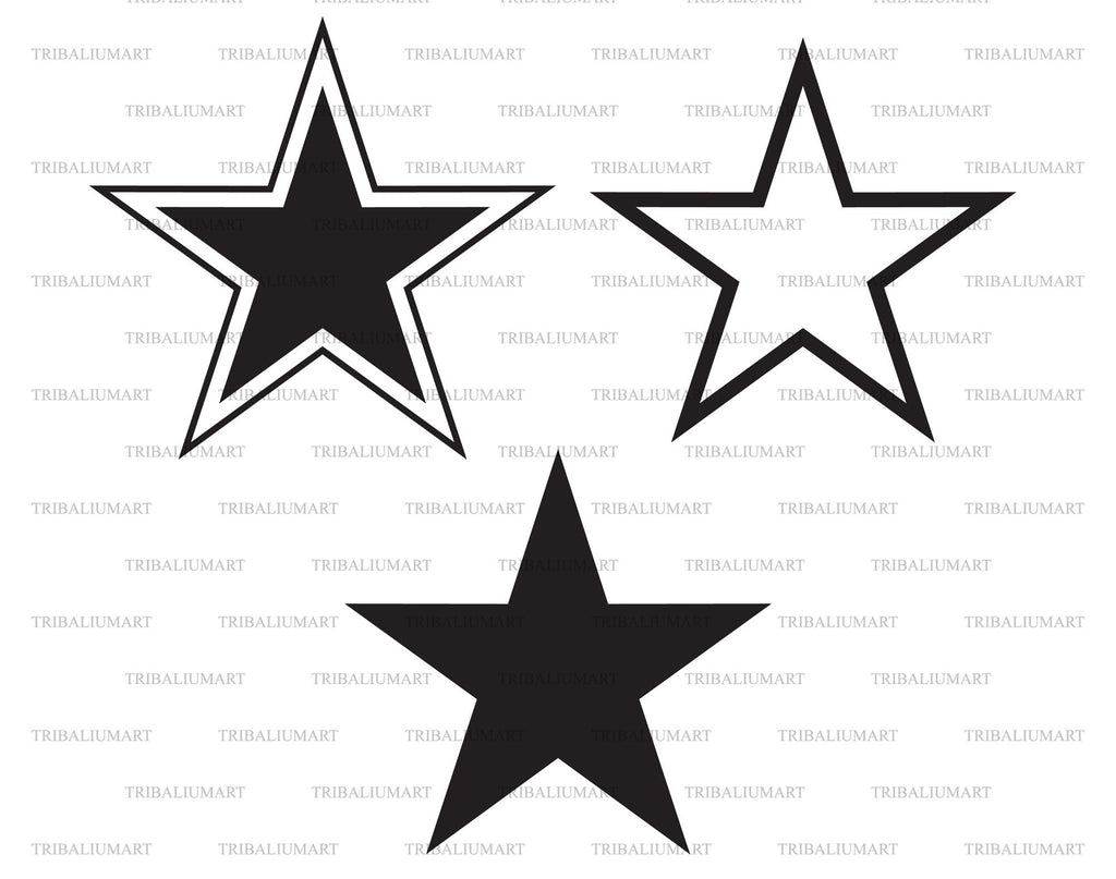 Stars icons set. Cut files for Cricut. Clip Art silhouettes (eps, svg ...