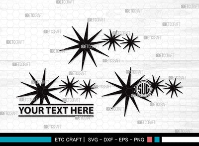 Stars Monogram SVG | Glowing Stars Svg | Shooting Stars Svg | Outer Space Svg | Stars Clipart SVG ETC Craft 