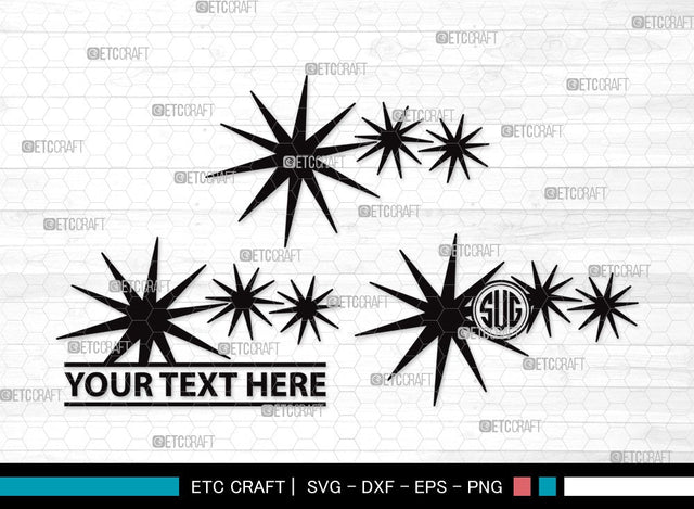 Stars Monogram SVG | Glowing Stars Svg | Shooting Stars Svg | Outer Space Svg | Stars Clipart SVG ETC Craft 