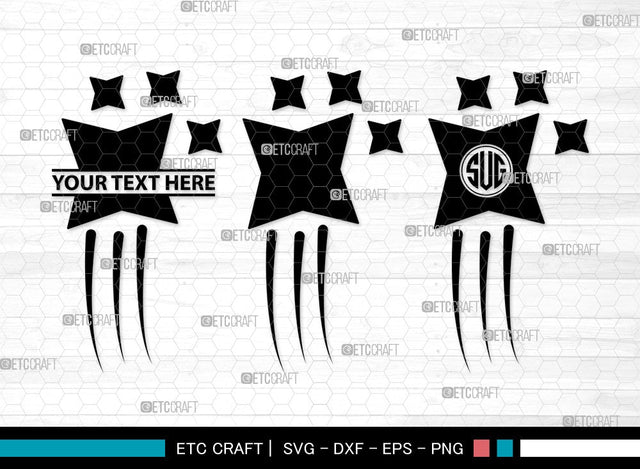 Stars Monogram SVG | Glowing Stars Svg | Shooting Stars Svg | Outer Space Svg | Stars Clipart SVG ETC Craft 