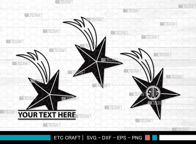 Stars Monogram SVG | Glowing Stars Svg | Shooting Stars Svg | Outer Space Svg | Stars Clipart SVG ETC Craft 