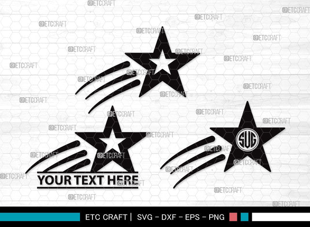 Stars Monogram SVG | Glowing Stars Svg | Shooting Stars Svg | Outer Space Svg | Stars Clipart SVG ETC Craft 