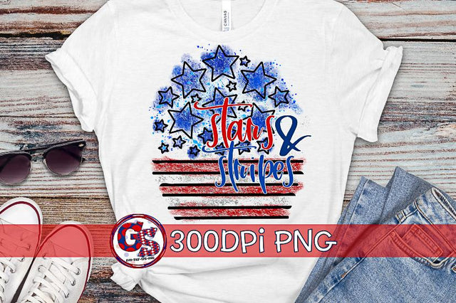 Stars & Stripes PNG for Sublimation-July 4th PNG Sublimation Greedy Stitches 