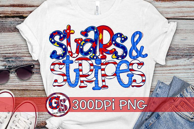 Stars & Stripes PNG for Sublimation-July 4th PNG Sublimation Greedy Stitches 