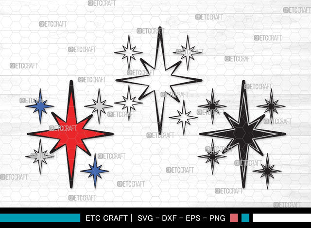 Stars SVG | Glowing Stars Svg | Shooting Stars Svg | Outer Space Svg | Stars Clipart SVG ETC Craft 