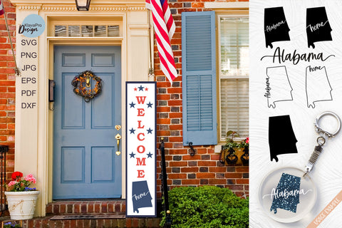 State of Alabama SVG. Keychain and Door Porch sign Templates SVG Klava P 