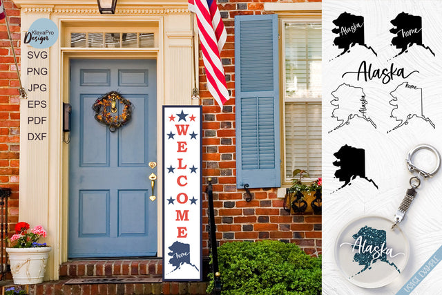 State of Alaska SVG. Keychain and Door Porch sign Templates SVG Klava P 