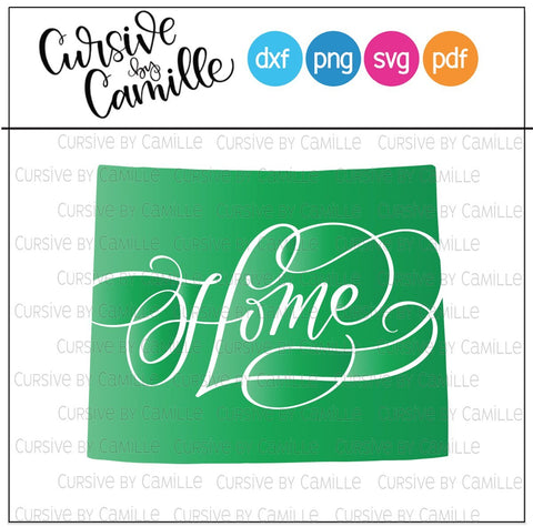 State of Colorado Home Hand Lettered Cut File SVG Cursive by Camille 