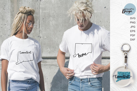 State of Connecticut SVG. Keychain and Door Porch sign Templates SVG Klava P 