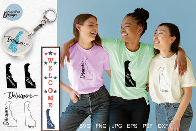 State of Delaware SVG. Keychain and Door Porch sign Templates SVG Klava P 