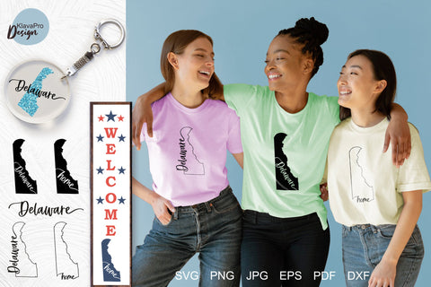 State of Delaware SVG. Keychain and Door Porch sign Templates SVG Klava P 