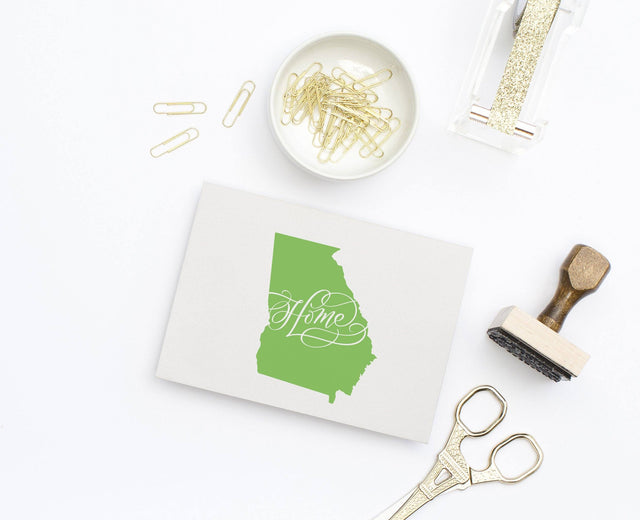State of Georgia Home Cut File SVG Cursive by Camille 