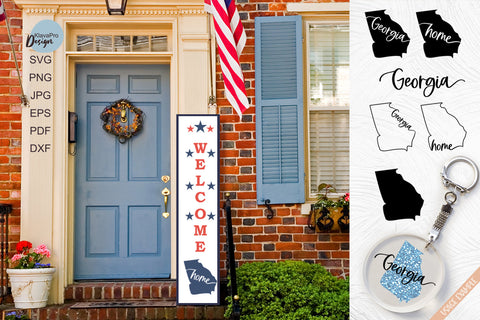 State of Georgia SVG. Keychain and Door Porch sign Templates SVG Klava P 