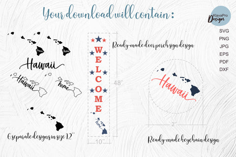 State of Hawaii SVG. Keychain and Door Porch sign Templates SVG Klava P 
