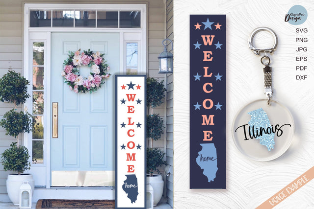 State of Illinois SVG. Keychain and Door Porch sign Templates SVG Klava P 