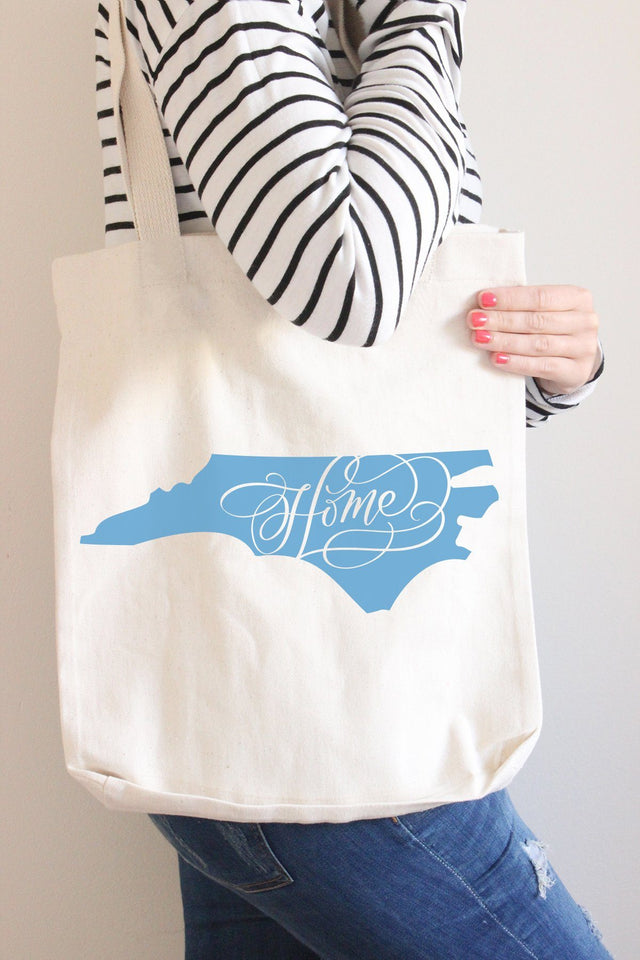 State of North Carolina Home Hand Lettered Cut File SVG Cursive by Camille 