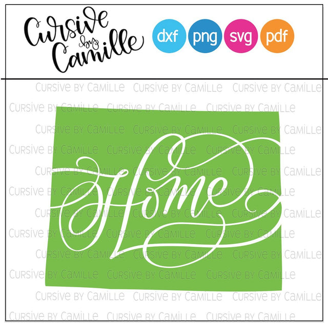State of Wyoming Home Cut File SVG Cursive by Camille 