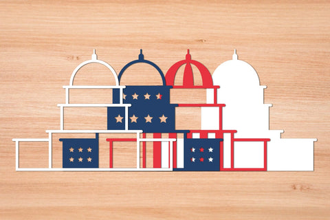 Statue of Liberty and The Capitol - 3D Layered SVG SVG Slim Studio 