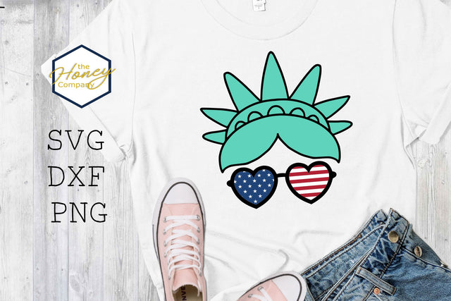 Statue of Liberty SVG PNG DXF Sunglasses 4th of July SVG The Honey Company 