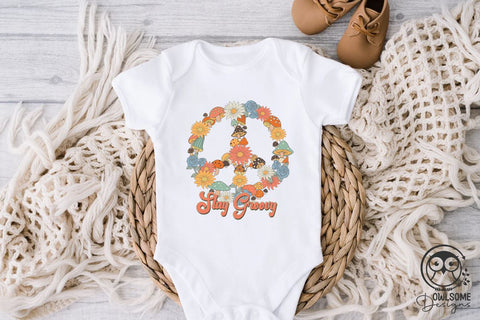 Stay Groovy Peace Png Sublimation Sublimation Owlsome.Designs 