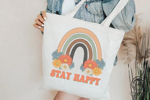 Stay Happy Rainbow Png Sublimation Sublimation Owlsome.Designs 