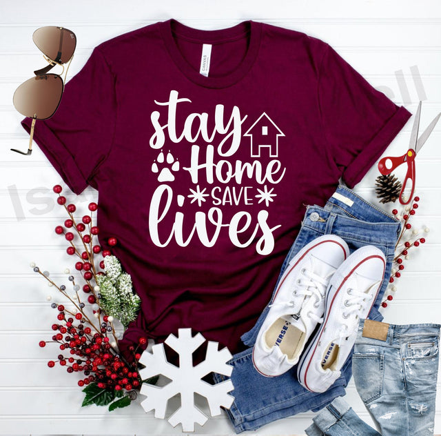 stay home save lives svg, social distancing t shirt svg, cut files, covid t shirt svg, covid 19 svg, health awareness svg SVG Isabella Machell 