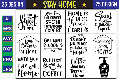 Stay Home SVG Bundle SVG nirmal108roy 