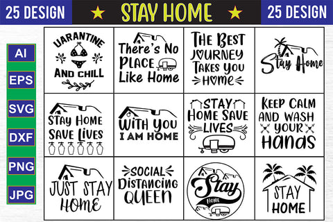 Stay Home SVG Bundle SVG nirmal108roy 